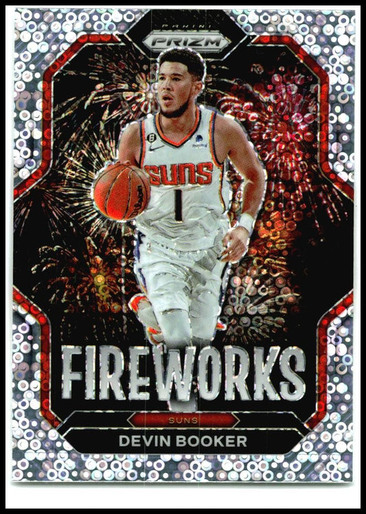 2022-23 Panini Prizm Fireworks Prizms Fast Break #6 Devin Booker Phoenix Suns