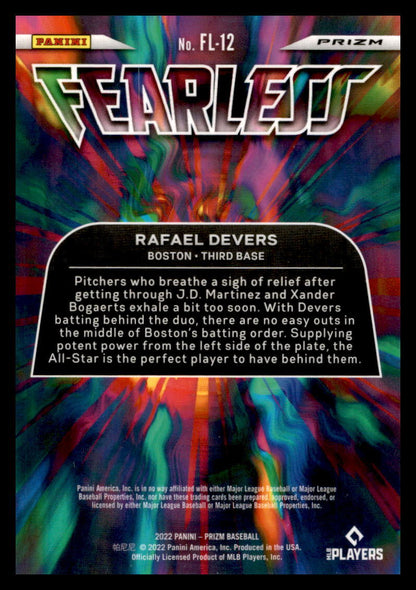 2022 Panini Prizm Fearless #FL-12 Rafael Devers