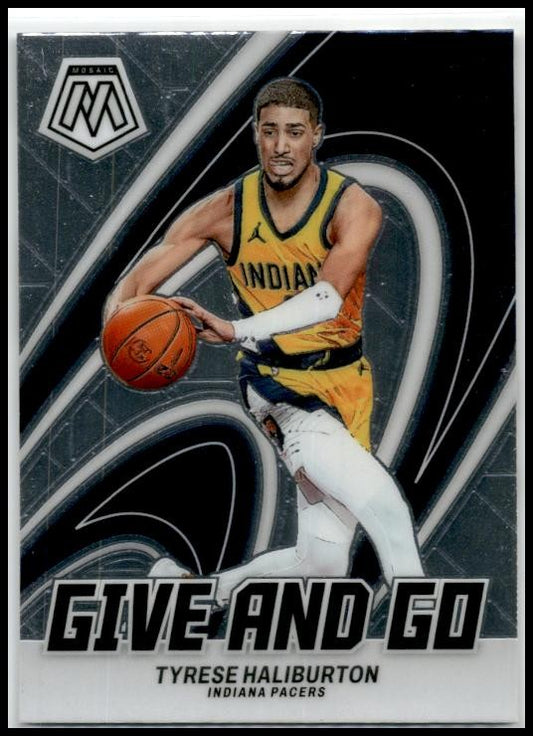 2023-24 Panini Mosaic Give and Go #7 Tyrese Haliburton Indiana Pacers