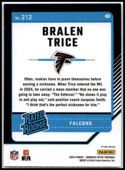 2024 Donruss Optic Stars #212 Bralen Trice Atlanta Falcons