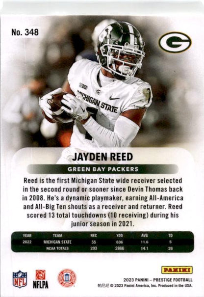 2023 Panini Prestige #348 Jayden Reed Rookie Green Bay Packers