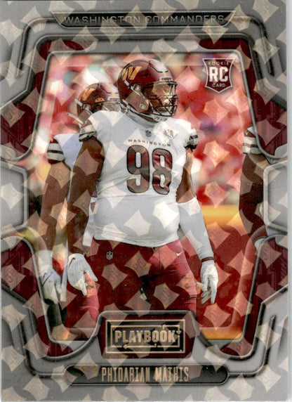 2022 Panini Playbook RC L:ogo #197 Phidarian Mathis Rookie Washington Commanders