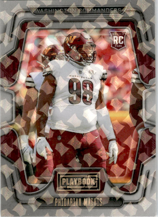 2022 Panini Playbook RC L:ogo #197 Phidarian Mathis Rookie Washington Commanders