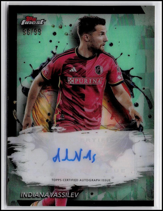 2024 Finest MLS #BA-IV Indiana Vassilev Base Autograph Neon Green Refractor #/99