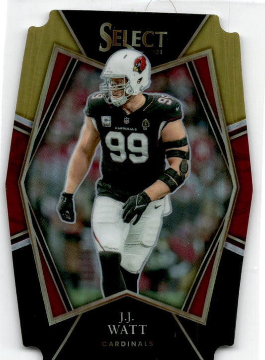 2021 Panini Select Black and Gold Prizm Die Cut #103 J.J. Watt Arizona Cardinals