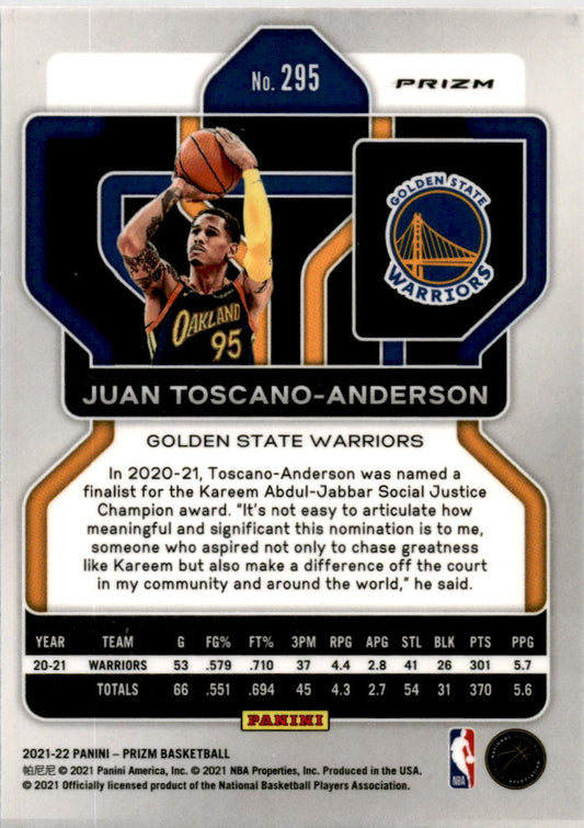 2021-22 Prizm Red White and Blue #295 Juan Toscano-Anderson Rookie Warriors