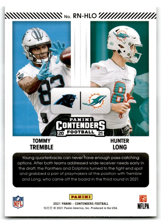 2021 Panini Contenders Tommy Tremble/ Hunter Long Rookie Carolina Panthers /