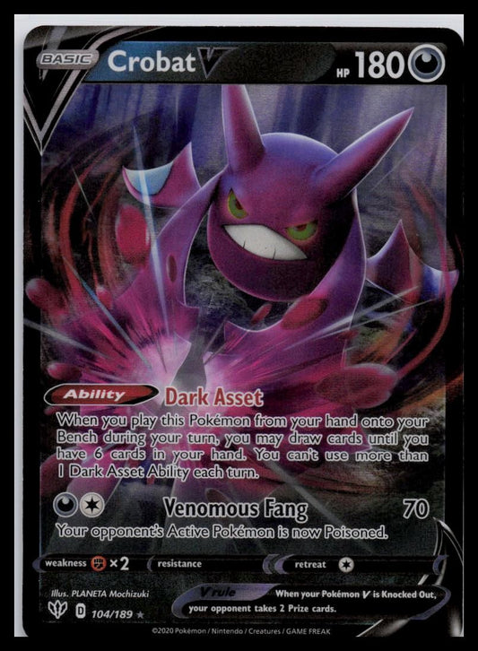 SWSH03: Darkness Ablaze #104/189 Crobat V