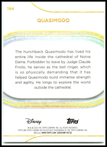 2025 Topps Chrome Disney #194 Quasimodo