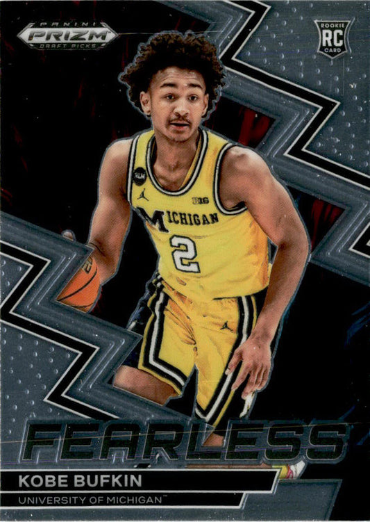2023 Prizm Draft Picks Fearless #15 Kobe Bufkin Michigan Wolverines /Hawks
