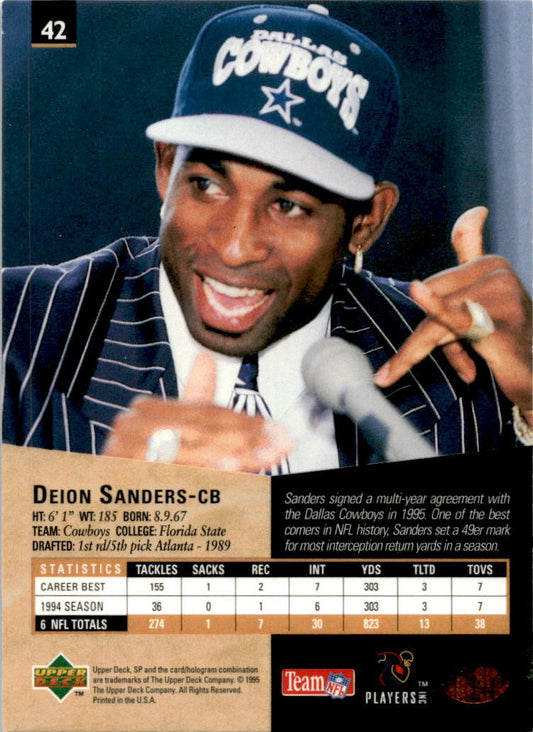 1995 SP #42 Deion Sanders Dallas Cowboys