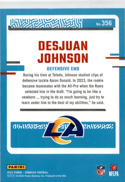 2023 Donruss Blue Press Proof #356 Desjuan Johnson Rookie Los Angeles Rams
