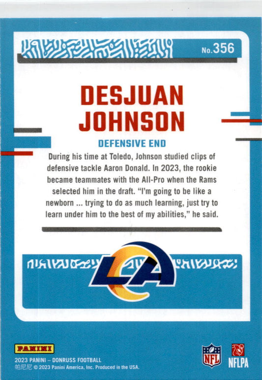 2023 Donruss Blue Press Proof #356 Desjuan Johnson Rookie Los Angeles Rams