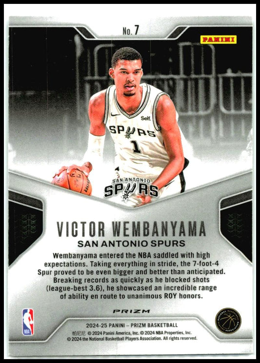 2024-25 Prizm Green Dominance #7 Victor Wembanyama Spurs