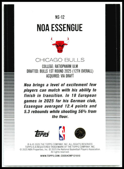 2025-26 Topps New School Foil #NS-12 Noa Essengue Chicago Bulls
