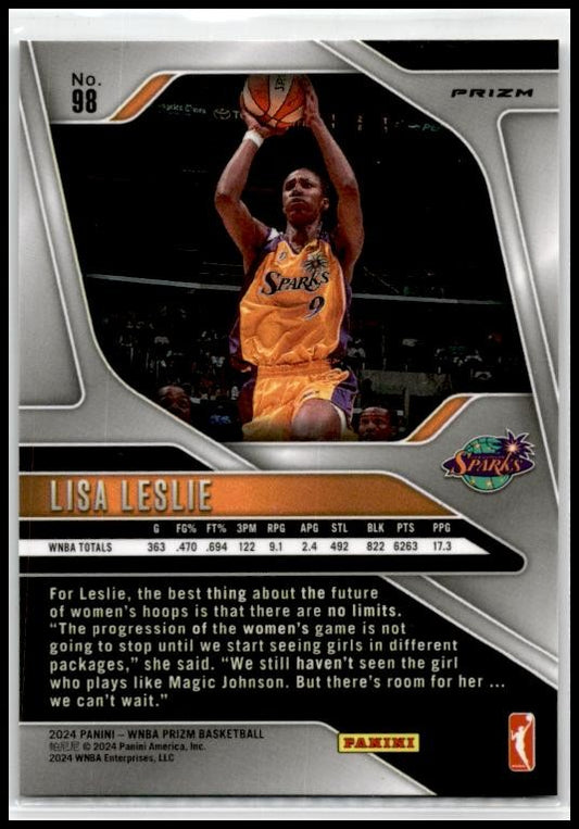2024 Panini Prizm WNBA Ice Prizms #98 Lisa Leslie Los Angeles Sparks