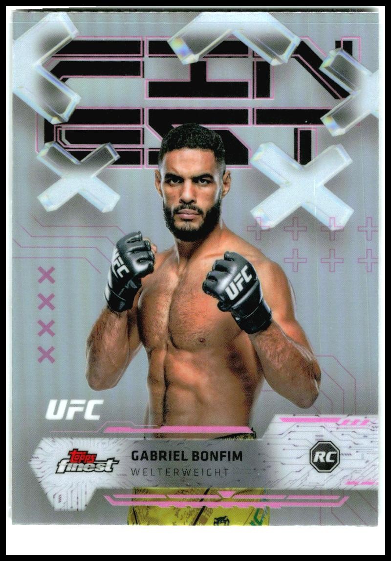2025 Topps Finest UFC Common Refractor #63 Gabriel Bonfim
