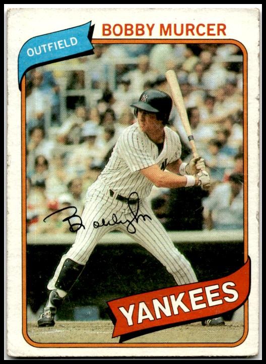 1980 Topps #365 Bobby Murcer New York Yankees