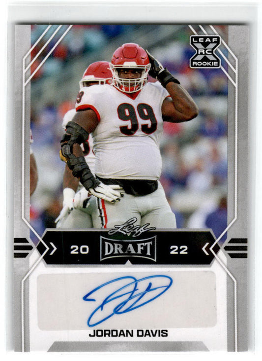 2022 Leaf Draft #BA-JD3 Jordan Davis Autograph Philadelphia Eagles / Bulldogs