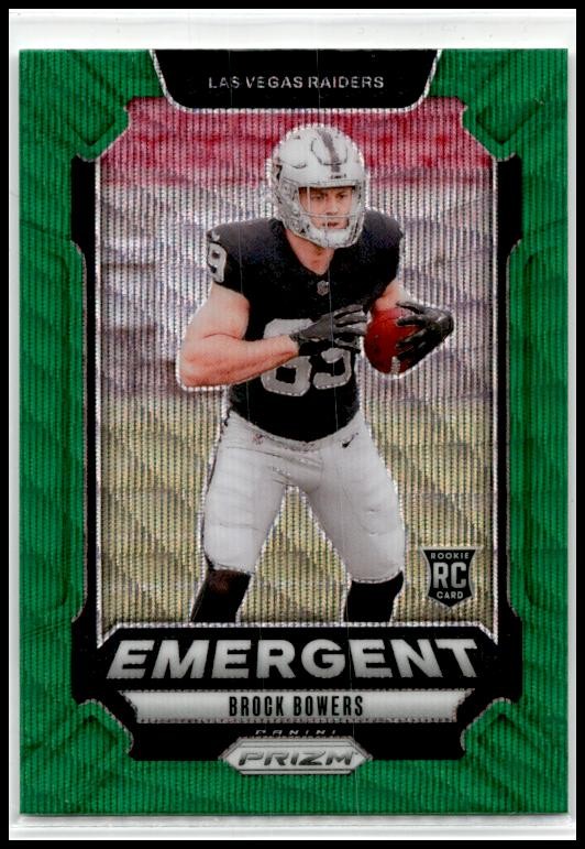2024 Panini Prizm Emergent Green Wave #8 Brock Bowers Las Vegas Raiders
