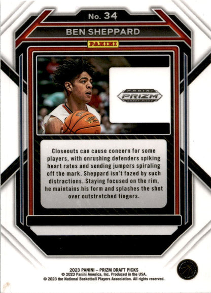 2023 Panini Prizm Draft Picks #34 Ben Sheppard Belmont Bruins / Pacers