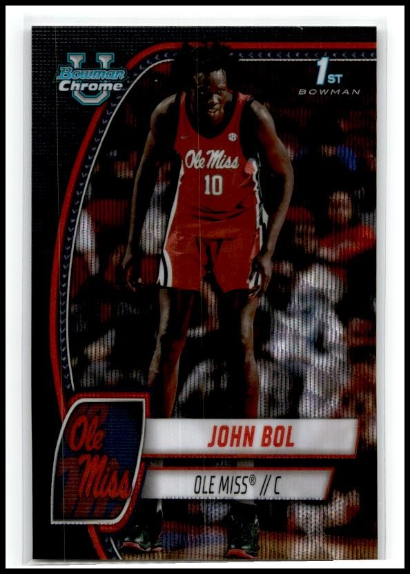 2024-25 Bowman University Chrome Black Wave Refractor #31 John Bol Rebels