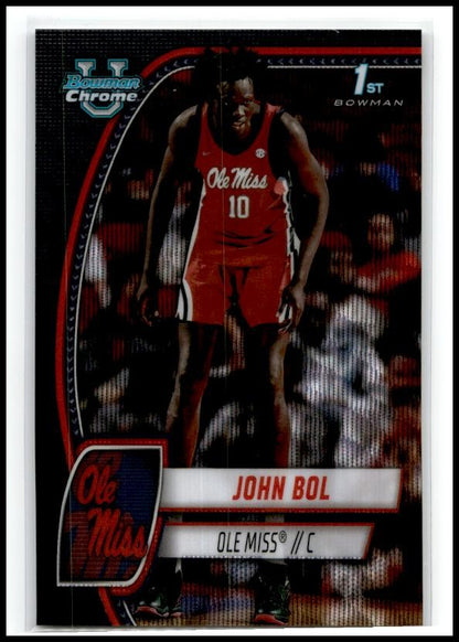 2024-25 Bowman University Chrome Black Wave Refractor #31 John Bol Rebels