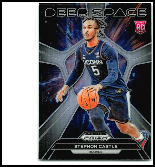 2024 Panini Prizm Draft Picks Deep Space Prizms Silver #15 Stephon Castle Spurs