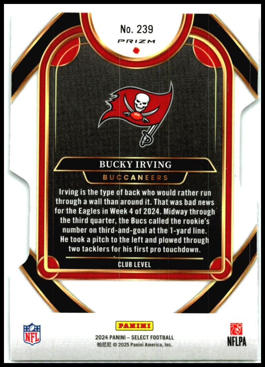 2024 Panini Select Silver Prizm Die Cut #239 Bucky Irving Rookie Tampa Bay
