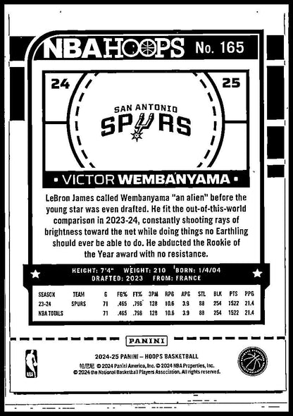2024-25 Hoops Winter #165 Victor Wembanyama San Antonio Spurs