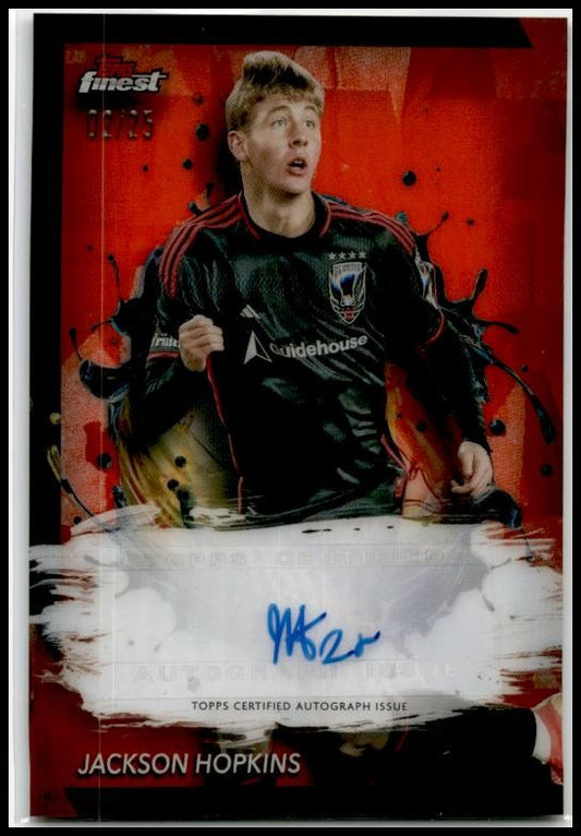 2024 Topps Finest MLS Orange Auto /25 #BA-JH Jackson Hopkins DC United