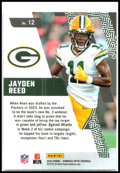 2023 Donruss Optic Primary Colors #12 Jayden Reed Green Bay Packers