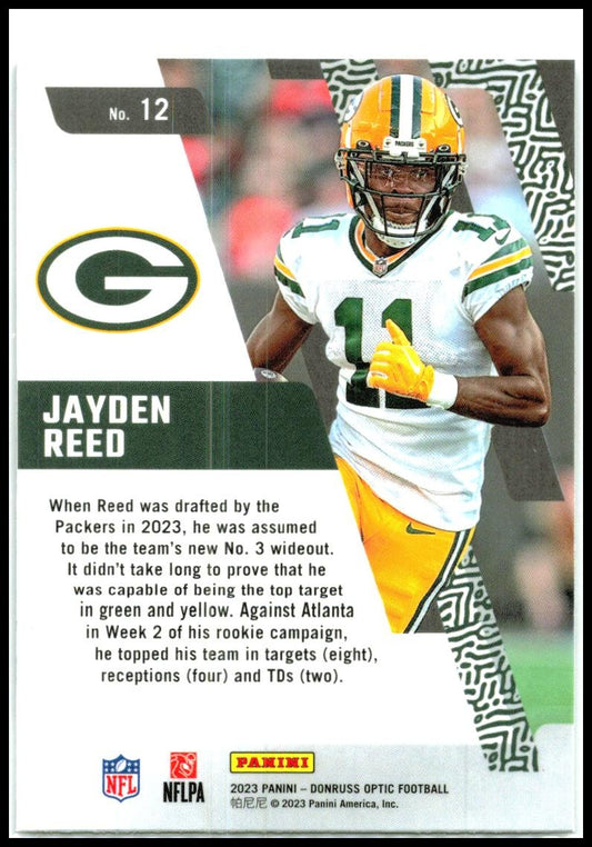 2023 Donruss Optic Primary Colors #12 Jayden Reed Green Bay Packers