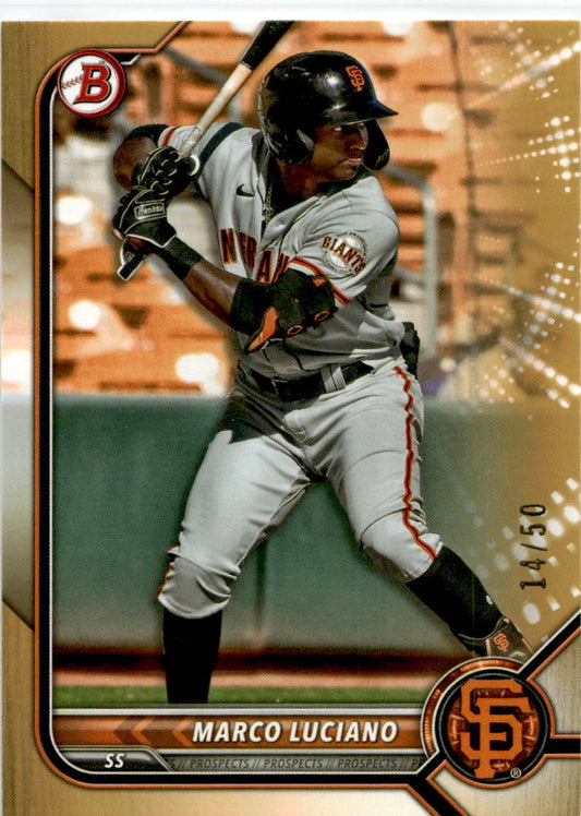 2022 Bowman Draft Gold #BD-129 Marco Luciano /50 San Francisco Giants