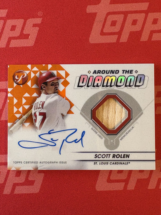 2023 Topps Pristine Around The Diamond Auto Relic Orange # Scott Rolen Auto