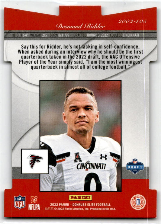 2022 Donruss Elite  2001 Elite Aspirations Die-Cut #48 Desmond Ridder 01/91
