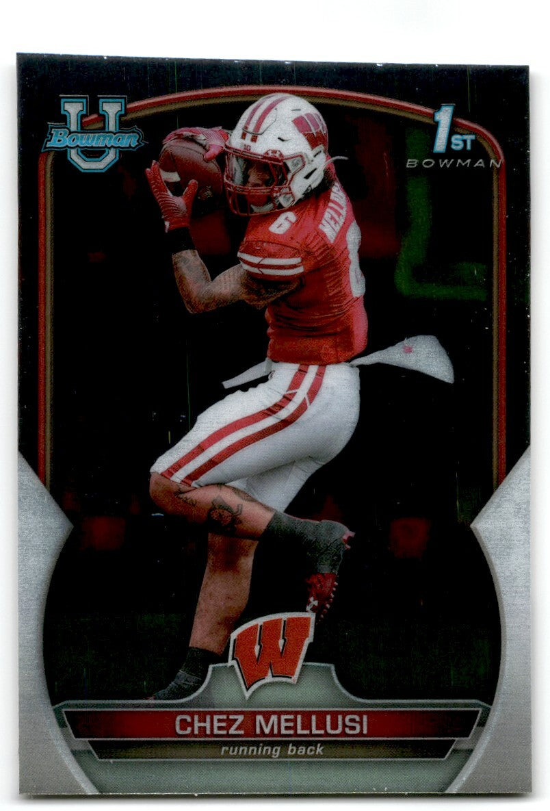 2022 bowman chrome university chez mellus Wisconsin Badgers #86