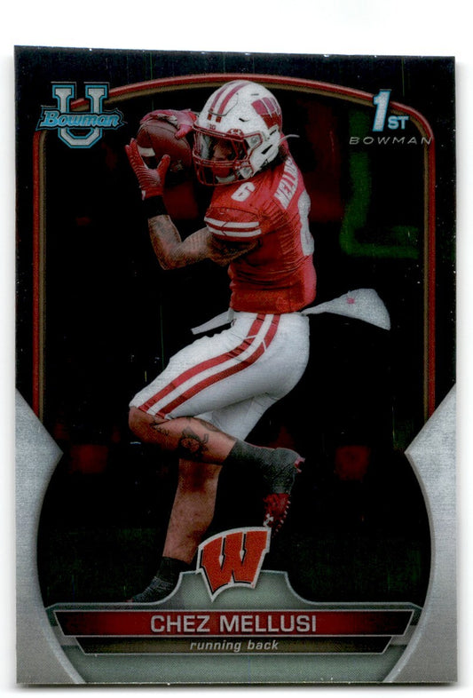 2022 bowman chrome university chez mellus Wisconsin Badgers #86