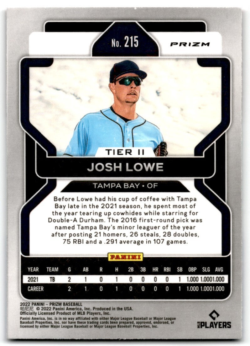 2022 Panini Prizm Red/White/Blue Josh Lowe Tampa Bay Rays #215
