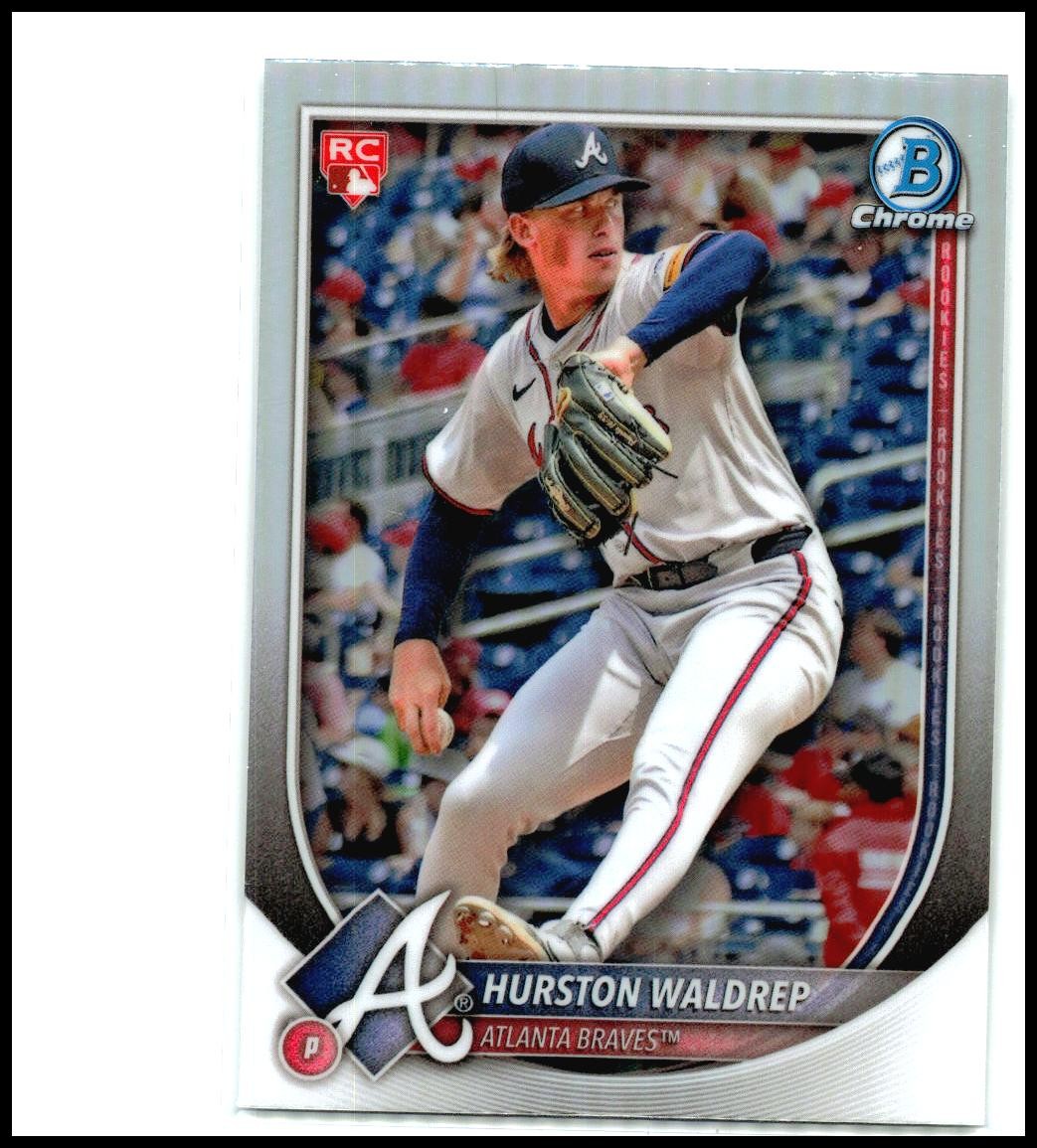 2025 Bowman Bowman Chrome Red Rookie Logo #61 Hurston Waldrep Rookie Braves