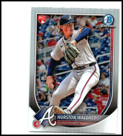2025 Bowman Bowman Chrome Red Rookie Logo #61 Hurston Waldrep Rookie Braves