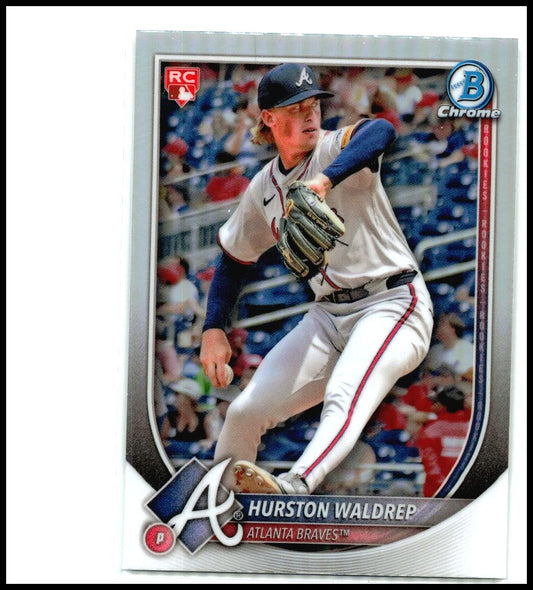 2025 Bowman Bowman Chrome Red Rookie Logo #61 Hurston Waldrep Rookie Braves