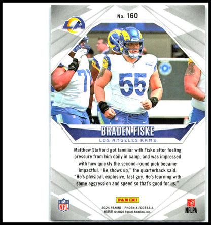 2024 Panini Phoenix Lazer #160 Braden Fiske Rookie Los Angeles Rams