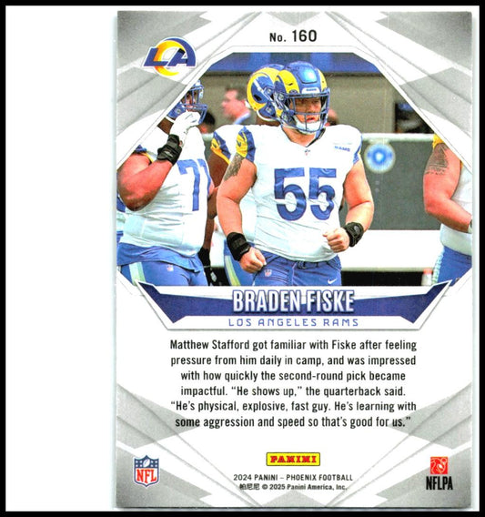 2024 Panini Phoenix Lazer #160 Braden Fiske Rookie Los Angeles Rams