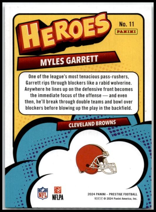 2024 Panini Prestige Heroes #11 Myles Garrett Cleveland Browns