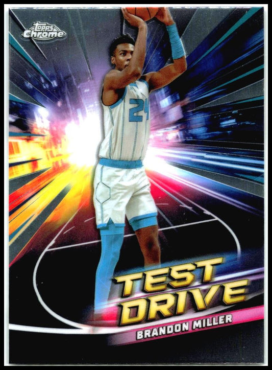 2024-25 Topps Chrome Test Drive #TD-4 Brandon Miller Charlotte Hornets
