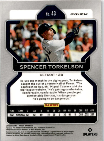2022 Panini Prizm Red/White/Blue Prizm #43 Spencer Torkelson Rookie Tigers