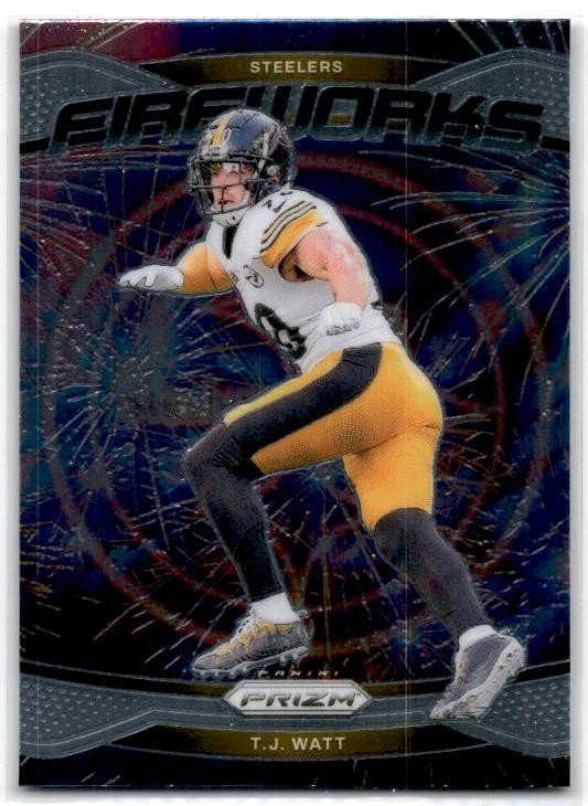 2024 Panini Prizm Fireworks #15 T.J. Watt Pittsburgh Steelers