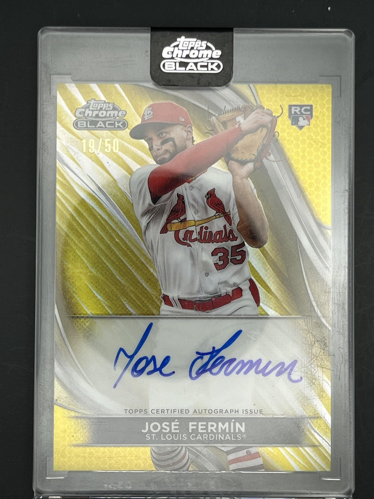 2024 Topps Chrome Black Auto Gold Mini-Diamond #CBA-JF José Fermín Auto /50