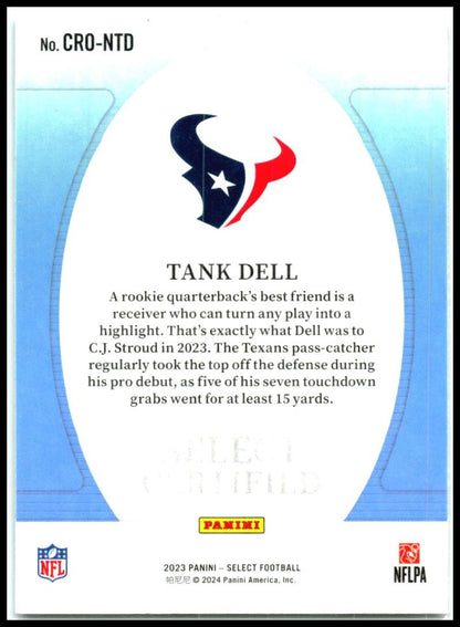 2023 Panini Select Select Certified Rookies #CRO-NTD Tank Dell Houston Texans